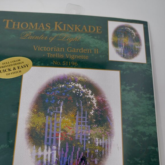 NEW Thomas Kinkade Victorian Garden II Trellis Vignette Counted Cross Stitch Kit - Picture 3 of 4